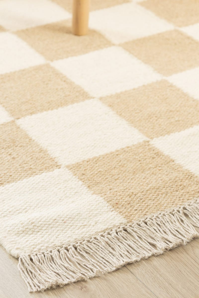 Handvävd Matta Nordic Check 140x200 cm - Linne - Textil & mattor - Mattor - Modern matta - Ullmatta