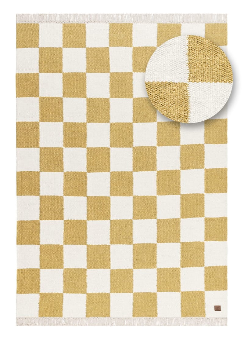 Handvävd Matta Nordic Check 160x230 cm - Lejongul - Textil & mattor - Mattor - Modern matta - Ullmatta