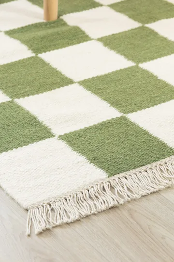 Handvävd Matta Nordic Check 160x230 cm - Smaragdgrön - Textil & mattor - Mattor - Modern matta - Ullmatta