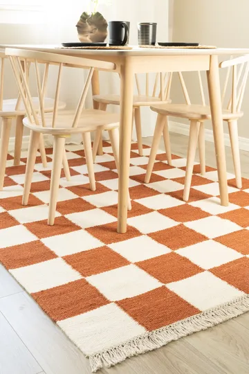 Handvävd Matta Nordic Check 160x230 cm - Terracotta - Textil & mattor - Mattor - Modern matta - Ullmatta