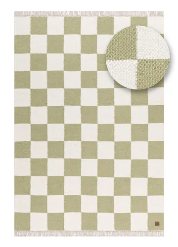 Handvävd Matta Nordic Check 200x300 cm - Grön - Textil & mattor - Mattor - Modern matta - Ullmatta