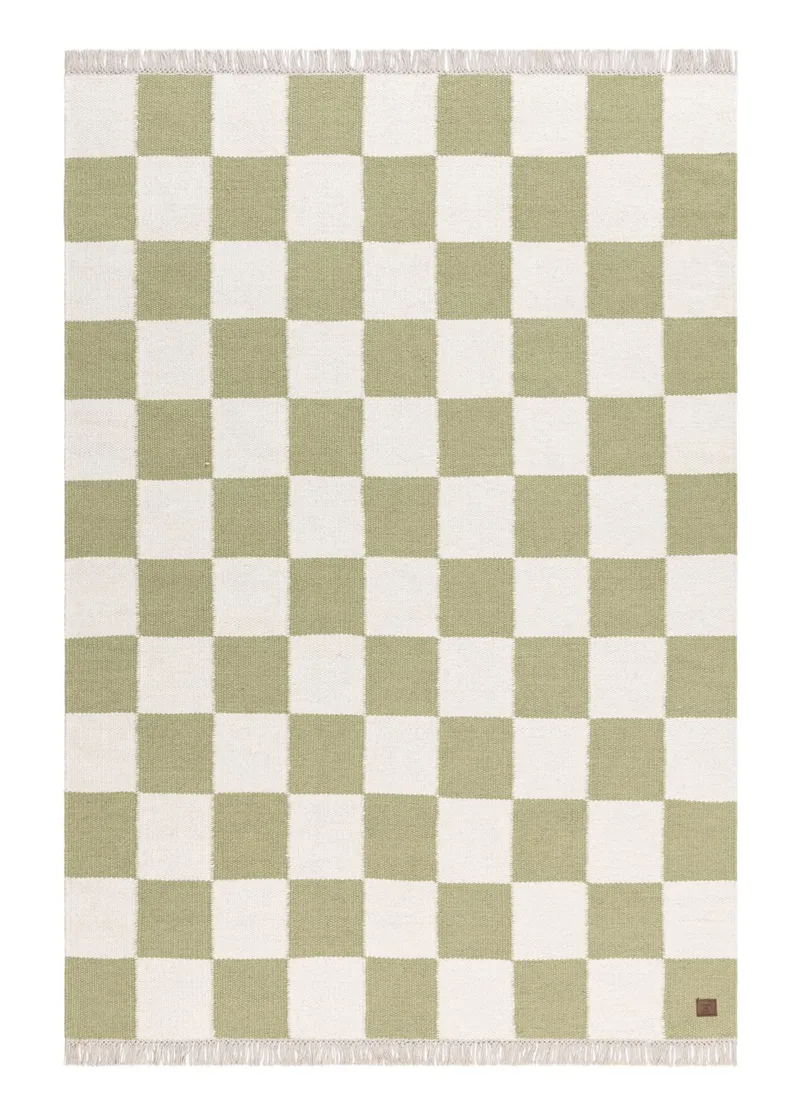 Handvävd Matta Nordic Check 200x300 cm, Grön