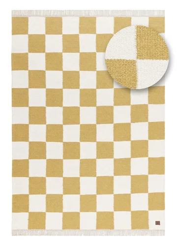 Handvävd Matta Nordic Check 200x300 cm - Lejongul - Textil & mattor - Mattor - Modern matta - Ullmatta