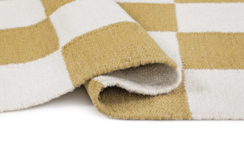 Handvävd Matta Nordic Check 200x300 cm - Lejongul - Textil & mattor - Mattor - Modern matta - Ullmatta