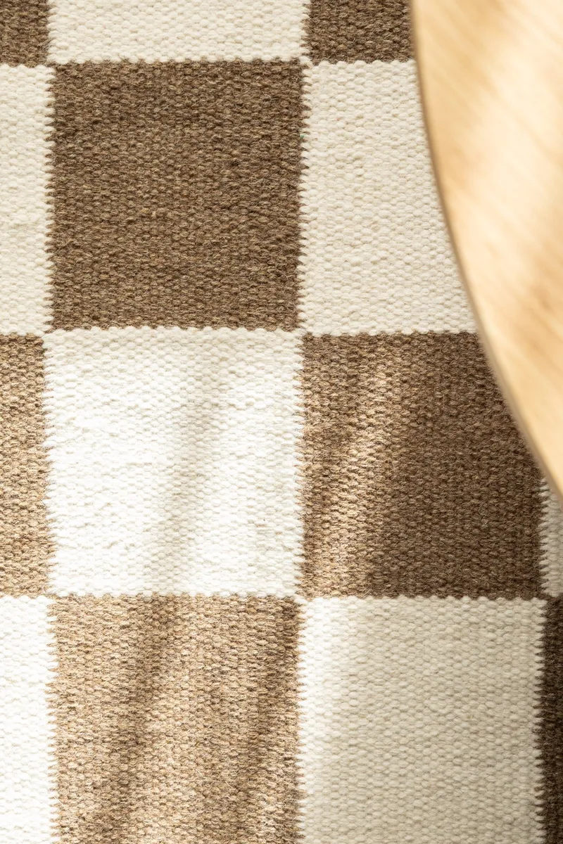 Handvävd Matta Nordic Check 240x340 cm - Choklad - Textil & mattor - Mattor - Modern matta - Ullmatta