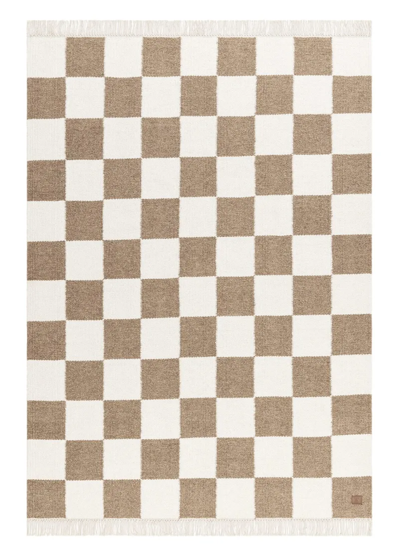 Handvävd Matta Nordic Check 240x340 cm, Choklad