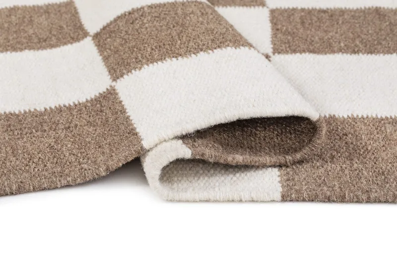 Handvävd Matta Nordic Check 240x340 cm - Choklad - Textil & mattor - Mattor - Modern matta - Ullmatta