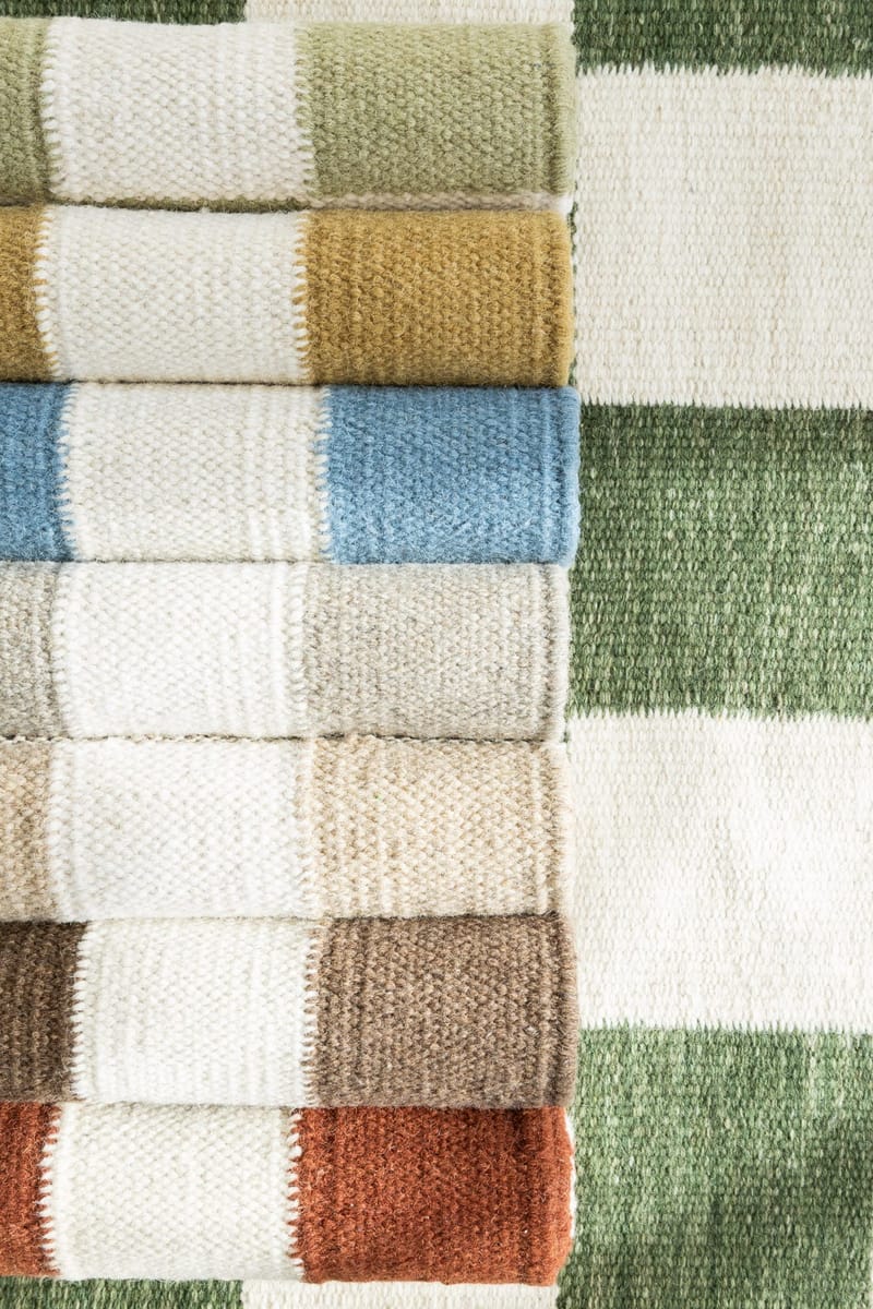 Handvävd Matta Nordic Check 240x340 cm - Duvblå - Textil & mattor - Mattor - Modern matta - Ullmatta