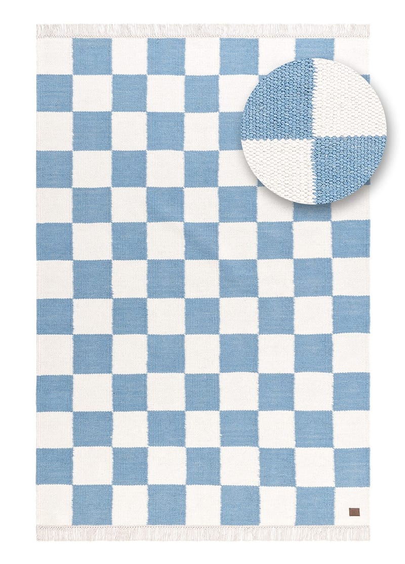 Handvävd Matta Nordic Check 240x340 cm - Duvblå - Textil & mattor - Mattor - Modern matta - Ullmatta