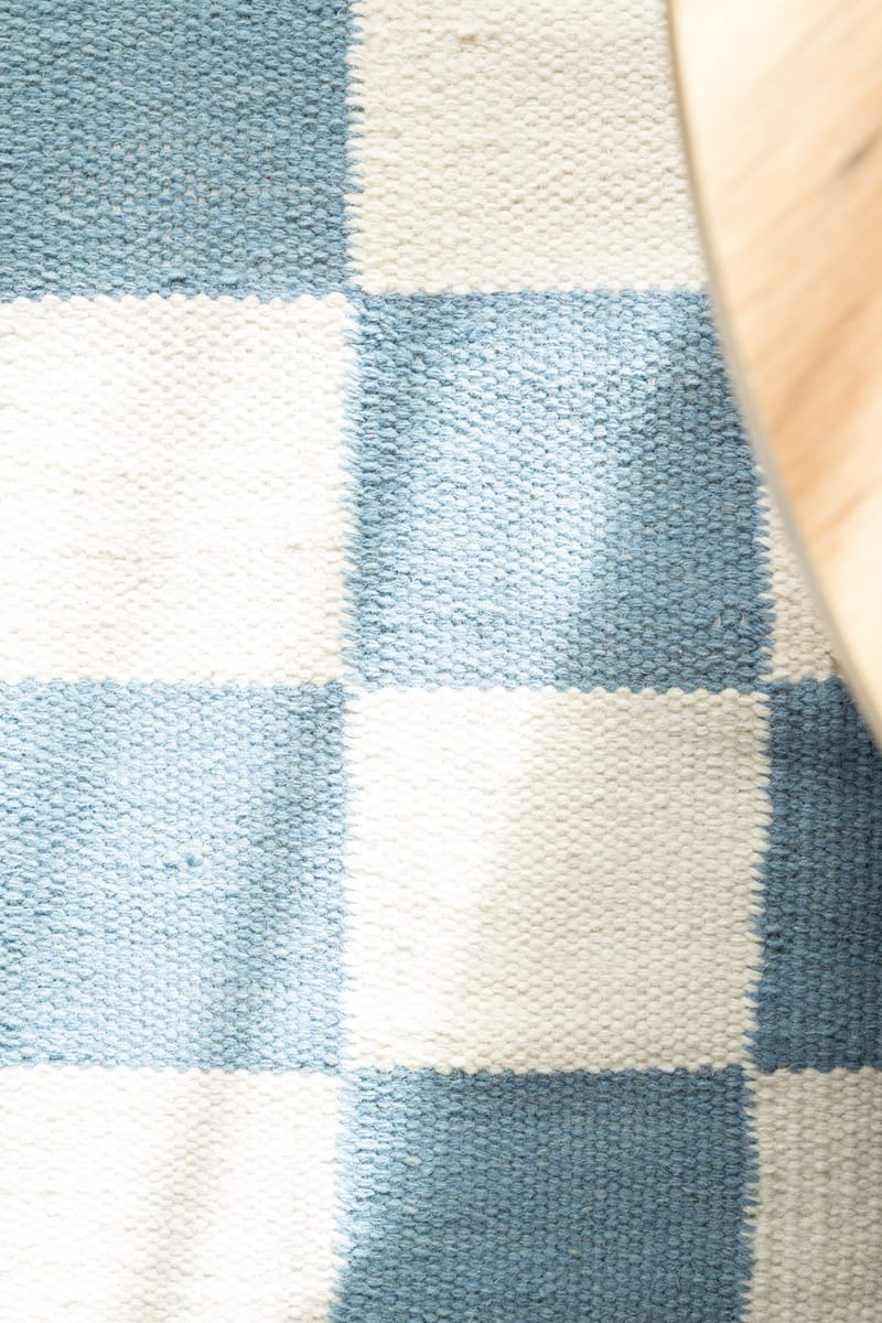 Handvävd Matta Nordic Check 240x340 cm - Duvblå - Textil & mattor - Mattor - Modern matta - Ullmatta