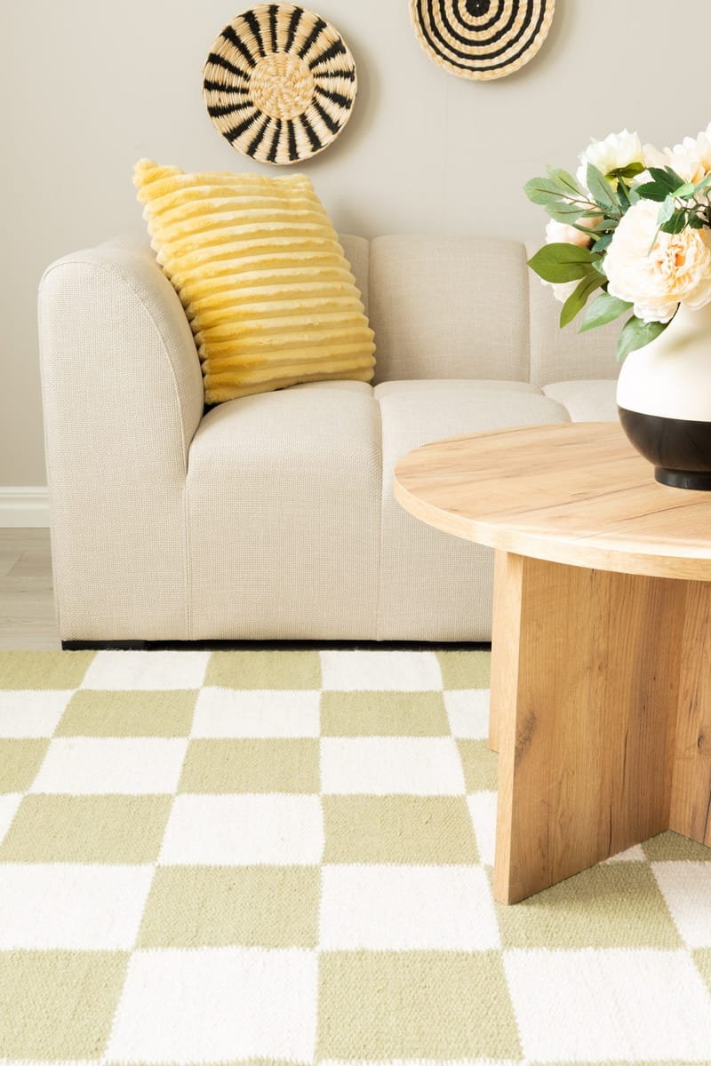 Handvävd Matta Nordic Check 240x340 cm - Grön - Textil & mattor - Mattor - Modern matta - Ullmatta