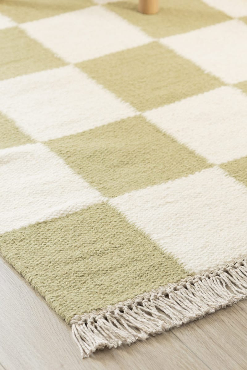 Handvävd Matta Nordic Check 240x340 cm - Grön - Textil & mattor - Mattor - Modern matta - Ullmatta