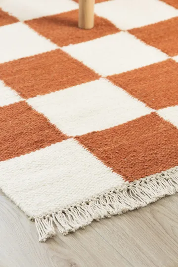 Handvävd Matta Nordic Check 240x340 cm - Terracotta - Textil & mattor - Mattor - Modern matta - Ullmatta