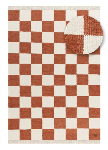 Handvävd Matta Nordic Check 240x340 cm - Terracotta - Textil & mattor - Mattor - Modern matta - Ullmatta