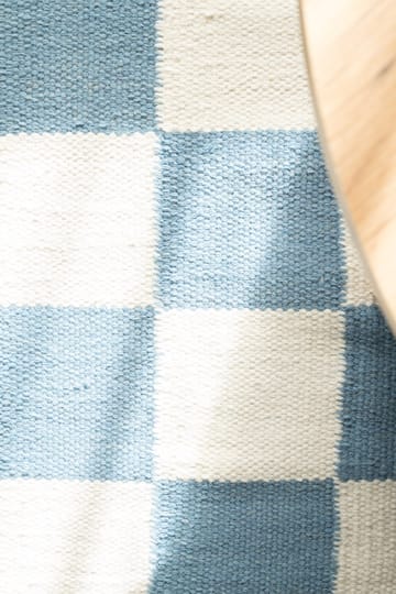 Handvävd Matta Nordic Check 75x200 cm - Duvblå - Textil & mattor - Mattor - Modern matta - Ullmatta