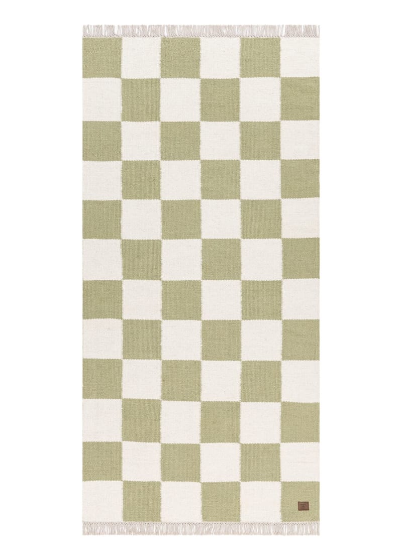 Handvävd Matta Nordic Check 75x200 cm, Grön