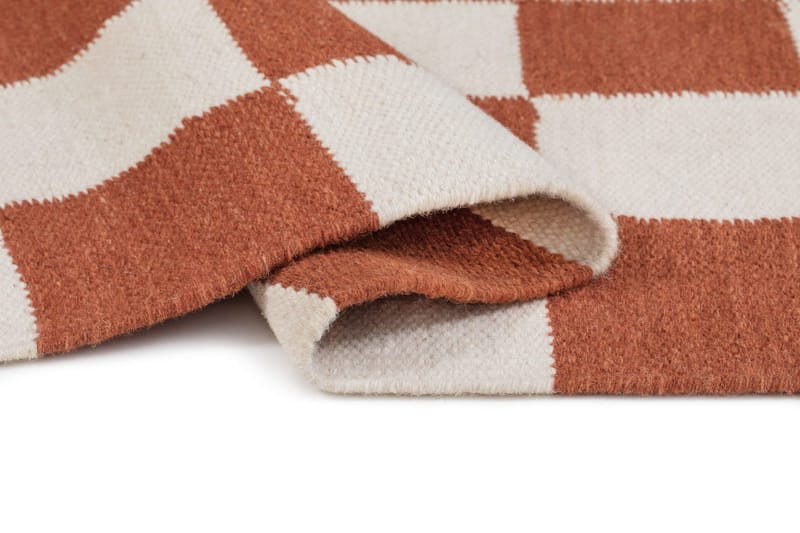 Handvävd Matta Nordic Check 75x200 cm - Terracotta - Textil & mattor - Mattor - Modern matta - Ullmatta