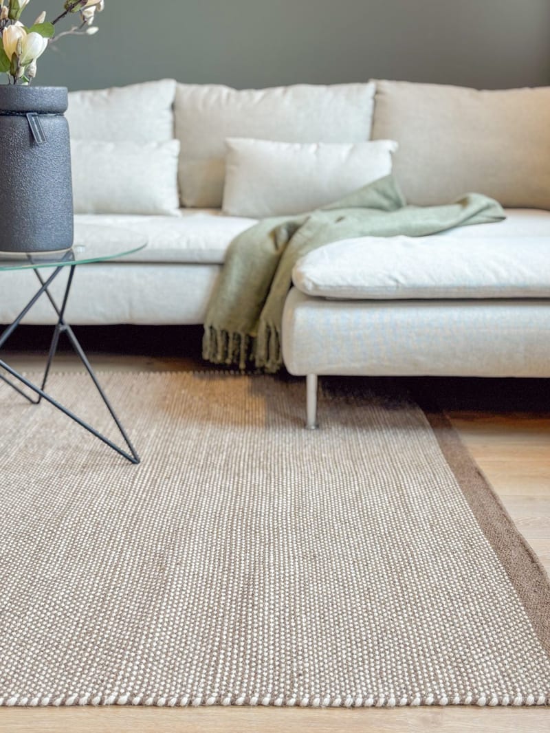 Handvävd Matta Sandhamn Kvadratisk 250x250 cm - Mörklinne - Textil & mattor - Mattor - Modern matta - Ullmatta