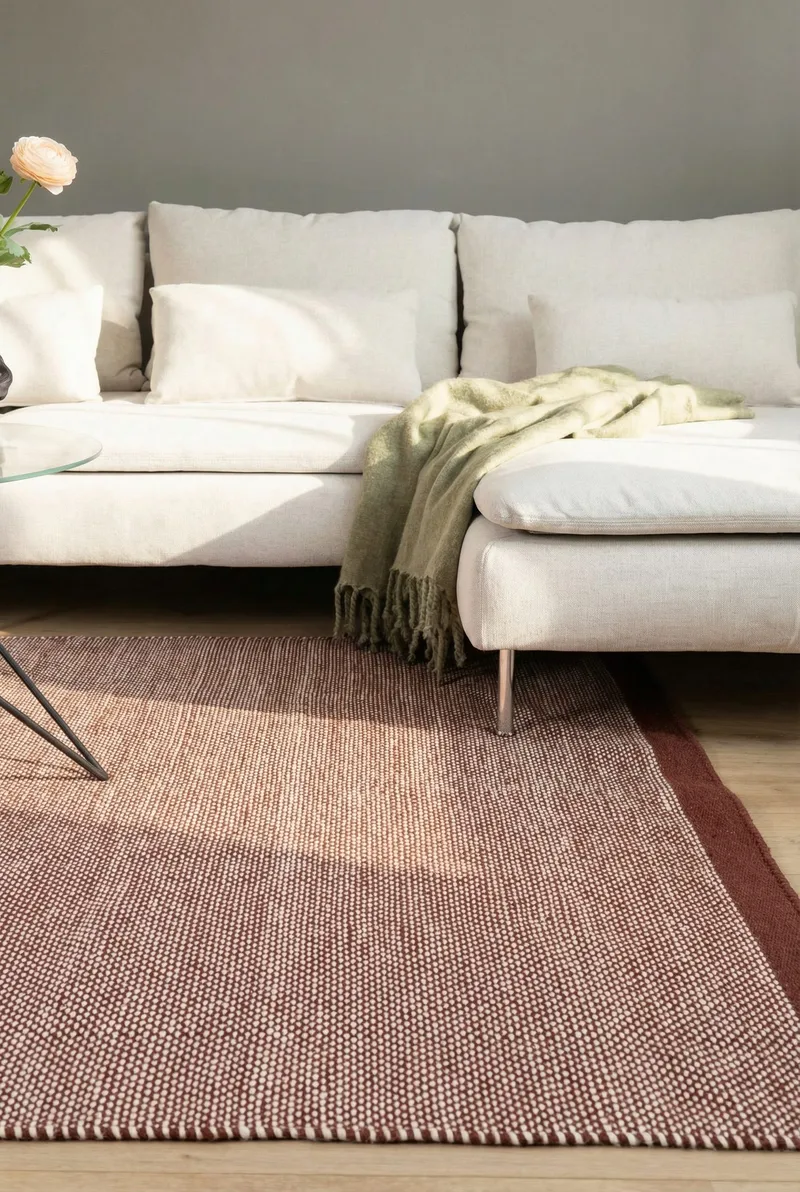 Handvävd Matta Sandhamn Kvadratisk 250x250 cm - Marsala - Textil & mattor - Mattor - Modern matta - Ullmatta