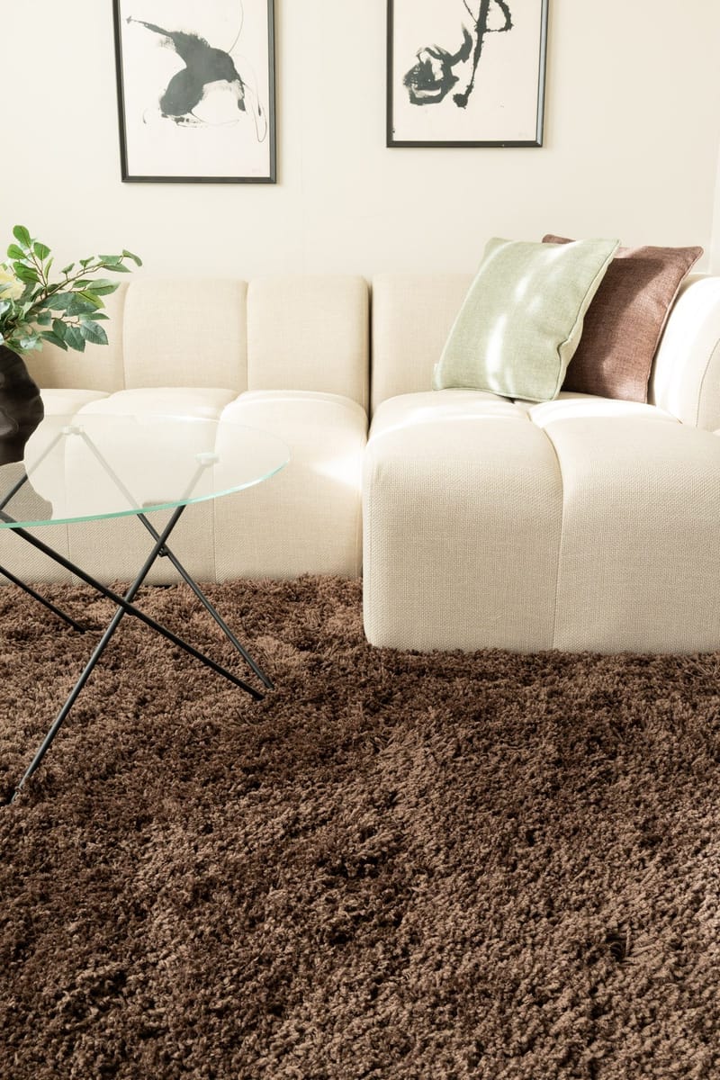 Handvävd Matta Sorrento 200x300 cm - Mörkbrun - Textil & mattor - Mattor - Modern matta - Ryamatta & luggmatta
