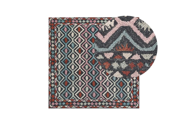 Haymana Ullmatta 200x200 cm Kvadratisk - Blå - Textil & mattor - Mattor - Modern matta - Ullmatta