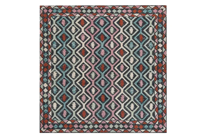 Haymana Ullmatta 200x200 cm Kvadratisk, Blå