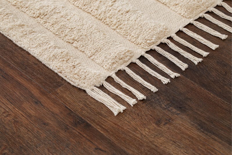 Marocko Bomullsmatta 160x230 cm - Creme - Textil & mattor - Mattor - Modern matta - Bomullsmatta