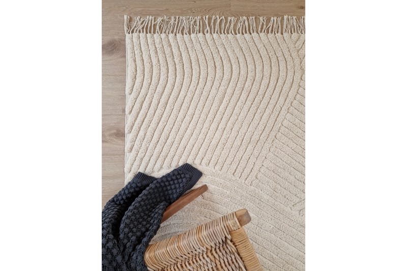 Marocko Bomullsmatta 160x230 cm - Creme - Textil & mattor - Mattor - Modern matta - Bomullsmatta