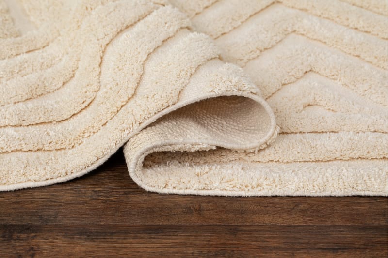 Marocko Bomullsmatta 160x230 cm - Creme - Textil & mattor - Mattor - Modern matta - Bomullsmatta