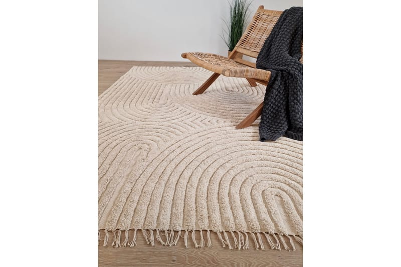 Marocko Bomullsmatta 160x230 cm - Creme - Textil & mattor - Mattor - Modern matta - Bomullsmatta