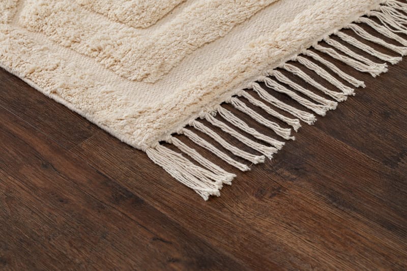 Marocko Bomullsmatta 160x230 cm - Creme - Textil & mattor - Mattor - Modern matta - Bomullsmatta