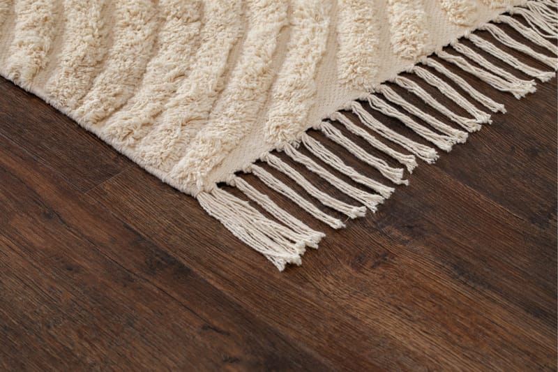 Marocko Bomullsmatta 160x230 cm - Creme - Textil & mattor - Mattor - Modern matta - Bomullsmatta