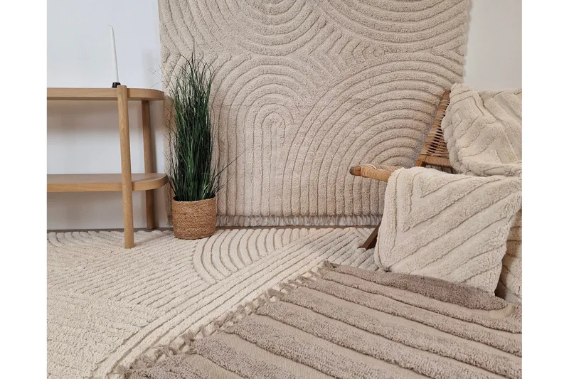 Marocko Bomullsmatta 200x300 cm - Creme - Textil & mattor - Mattor - Modern matta - Bomullsmatta