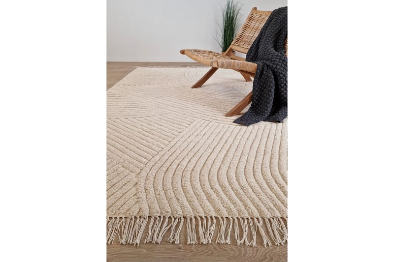 Marocko Bomullsmatta 240x340 cm - Creme - Textil & mattor - Mattor - Modern matta - Bomullsmatta
