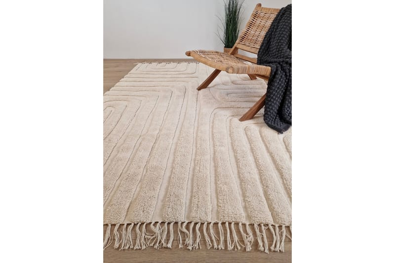 Marocko Bomullsmatta 240x340 cm - Creme - Textil & mattor - Mattor - Modern matta - Bomullsmatta