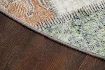 Tarfaya Friezematta Rund 200 cm - Grön - Textil & mattor - Mattor - Orientaliska mattor - Patchwork matta