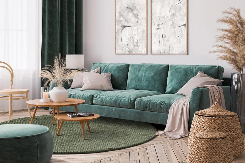 Torekov Ullmatta Rund 200 cm - Grön - Textil & mattor - Mattor - Modern matta - Ullmatta