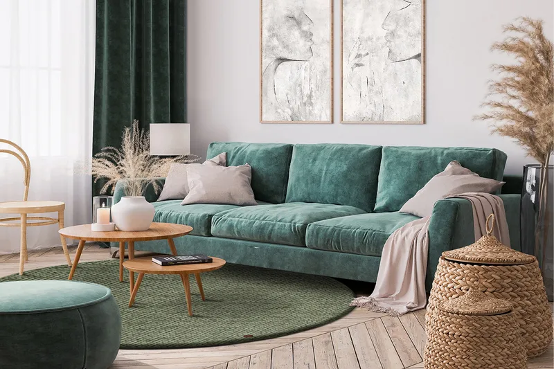 Torekov Ullmatta Rund 300 cm - Grön - Textil & mattor - Mattor - Modern matta - Ullmatta