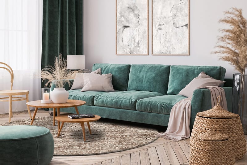 Torekov Ullmatta Rund 300 cm - Nougat - Textil & mattor - Mattor - Modern matta - Ullmatta