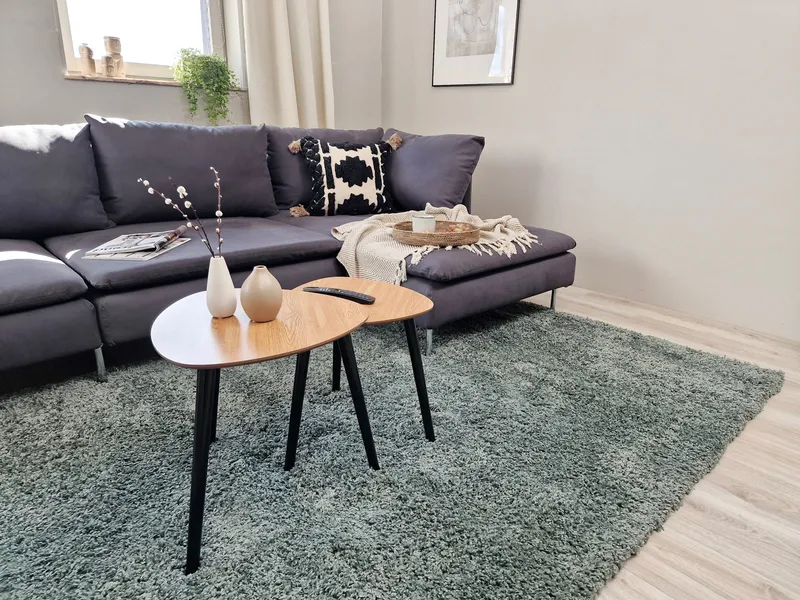 Lounge Ryamatta 133x190 cm Rektangulär - Grön - Textil & mattor - Mattor - Modern matta - Ryamatta & luggmatta