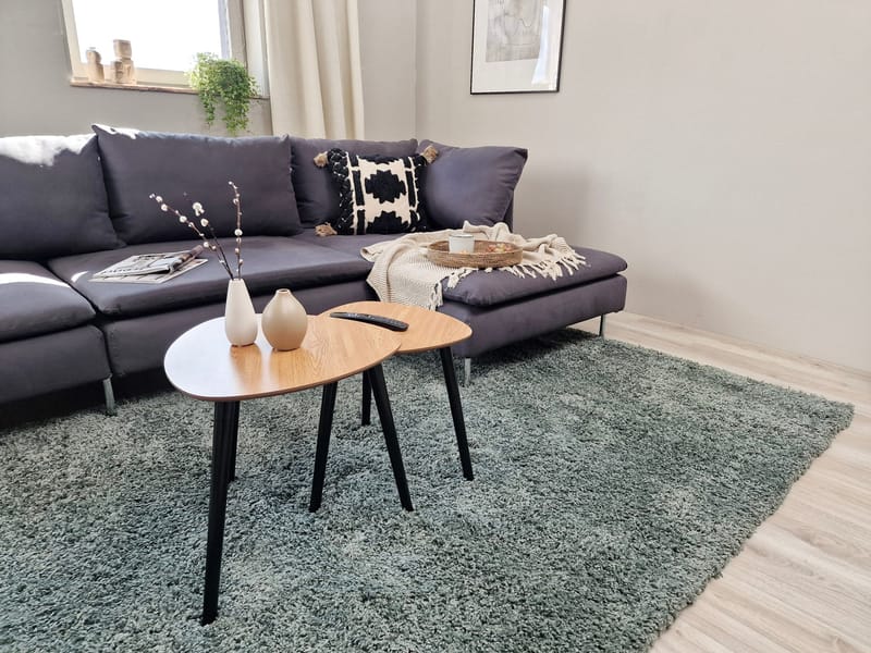 Lounge Ryamatta 133x190 cm Rektangulär - Grön - Textil & mattor - Mattor - Modern matta - Ryamatta & luggmatta