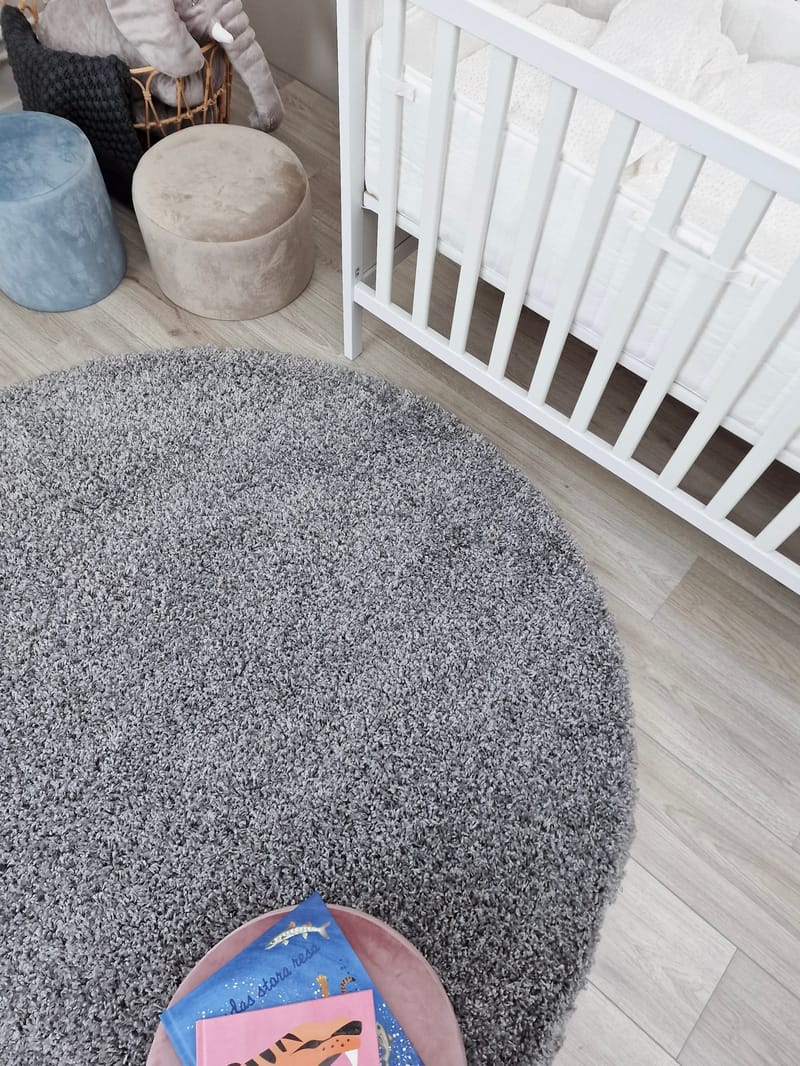 Lounge Ryamatta 200 cm Rund - Silver - Textil & mattor - Mattor - Modern matta - Ryamatta & luggmatta