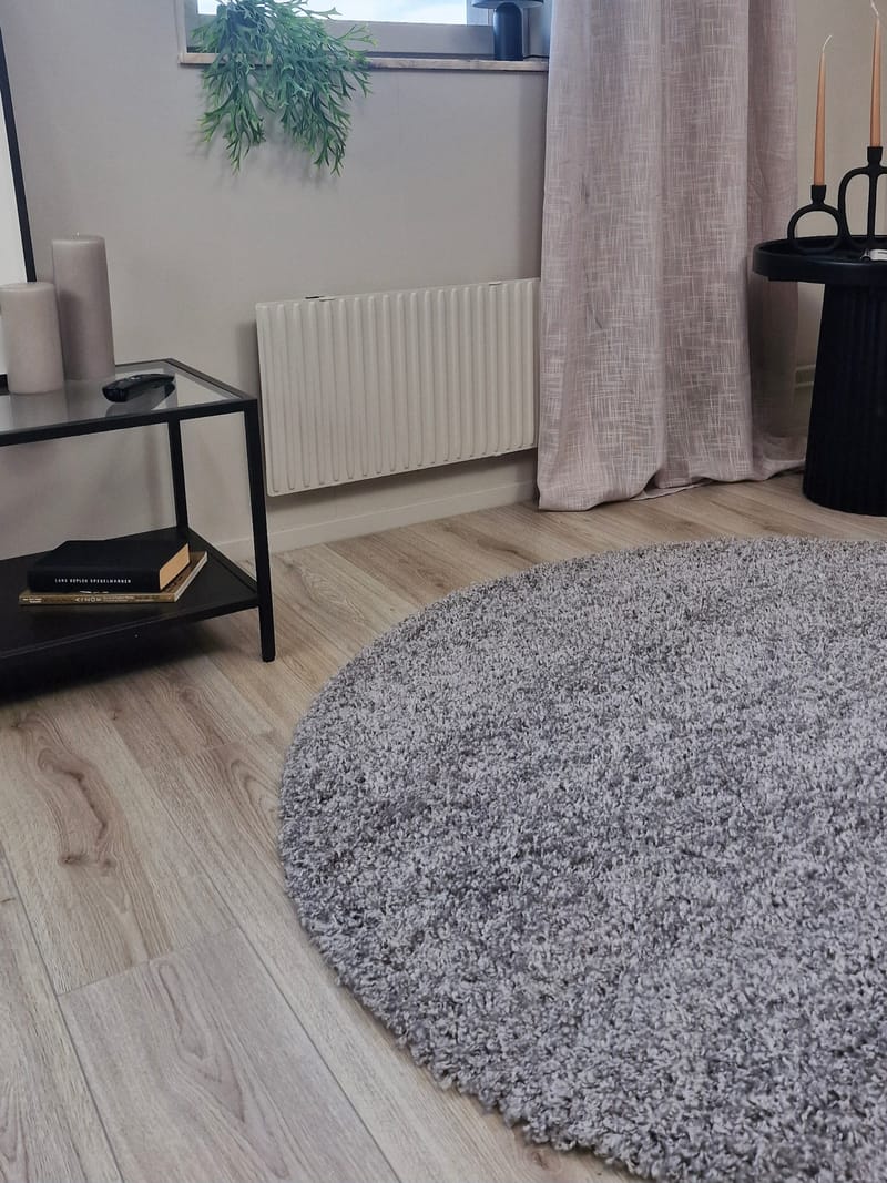 Lounge Ryamatta 200 cm Rund - Silver - Textil & mattor - Mattor - Modern matta - Ryamatta & luggmatta