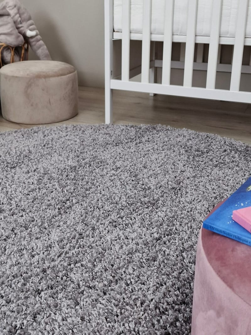 Lounge Ryamatta 240 cm Rund - Silver - Textil & mattor - Mattor - Modern matta - Ryamatta & luggmatta