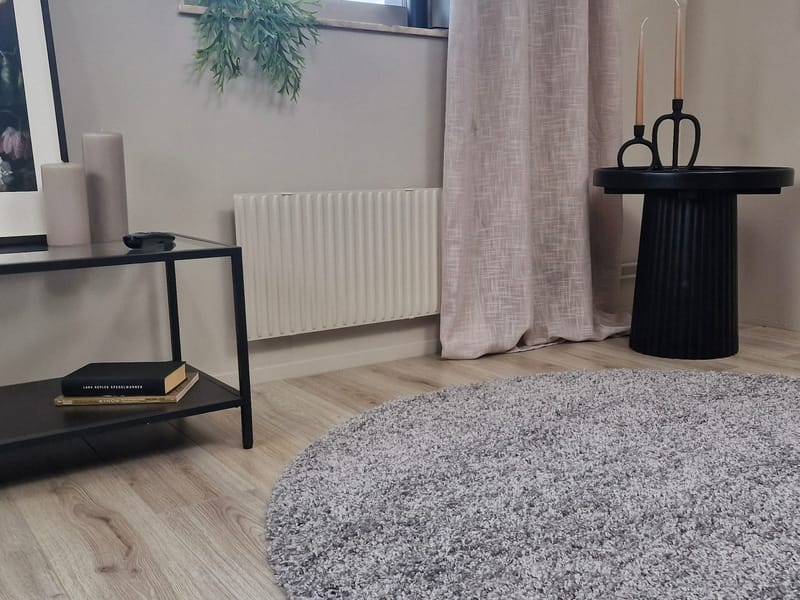 Lounge Ryamatta 240 cm Rund - Silver - Textil & mattor - Mattor - Modern matta - Ryamatta & luggmatta