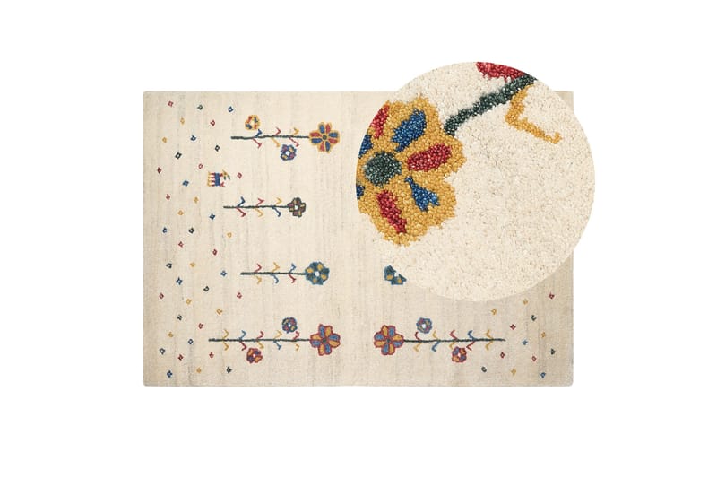 Husunlu Ryamatta 140x200 cm - Beige - Textil & mattor - Mattor - Modern matta - Ullmatta