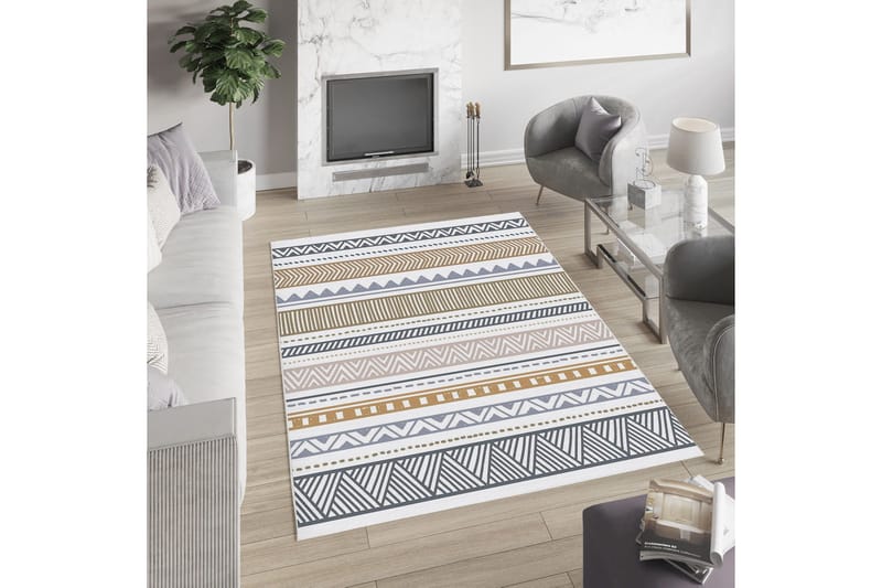 Idaburn Bomullsmatta 100x300 cm Rektangulär - Vit - Textil & mattor - Mattor - Modern matta - Bomullsmatta