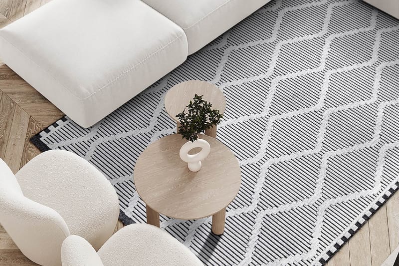 Joanna Wiltonmatta 78x300 cm Rektangulär - Svart/Vit - Textil & mattor - Mattor - Modern matta - Friezematta