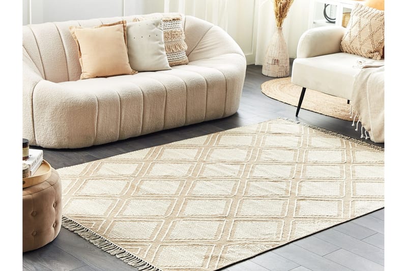 Kacem Bomullsmatta 140x200 cm - Beige - Textil & mattor - Mattor - Modern matta - Bomullsmatta