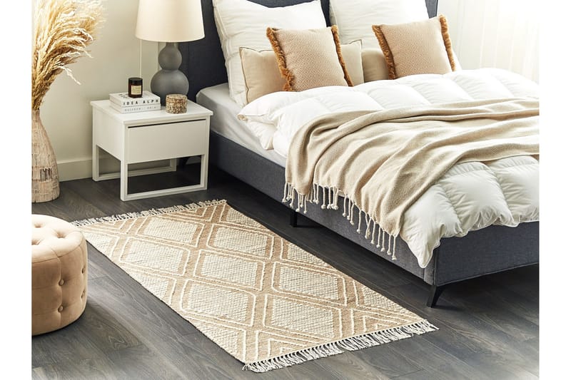 Kacem Bomullsmatta 80x150 cm - Beige - Textil & mattor - Mattor - Modern matta - Bomullsmatta